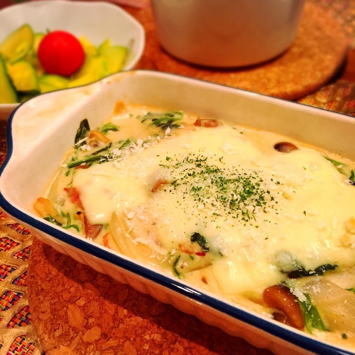 15分で超簡単 ほうれん草のグラタン レシピ 作り方 By Ykitchen 楽天レシピ